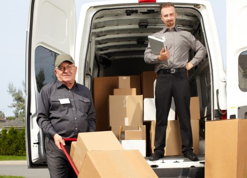 Man with van service preparing items for transport