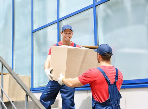 Packing boxes and moving supplies in a Soho apartment