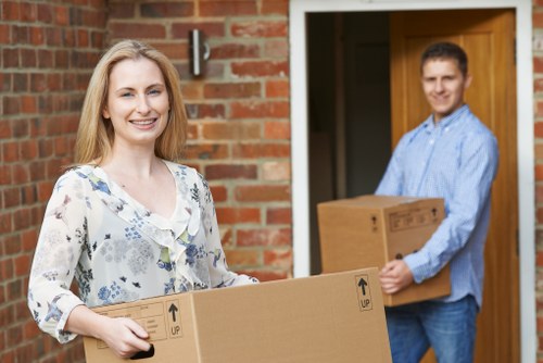 Apartment corridor and moving preparation for home moves in Soho