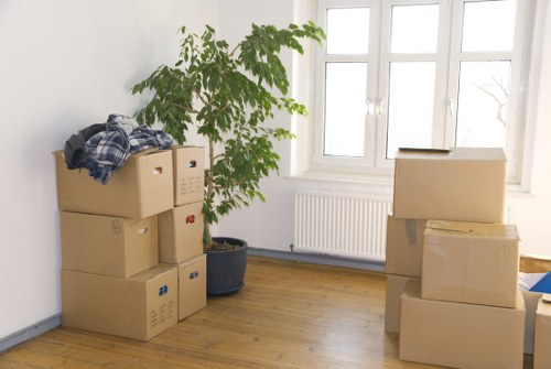 Furniture and boxes being organized for a smooth Soho relocation