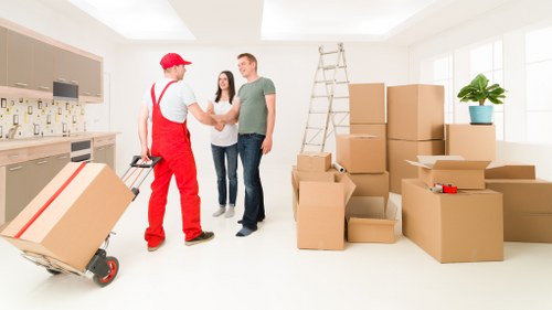 Assorted boxes and protective packaging for fragile items