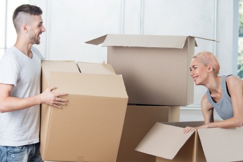 Professional packing setup for a Soho office relocation