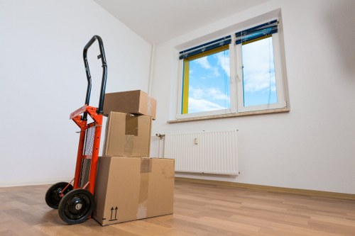 Furniture pick-up service vehicle near Soho commercial premises