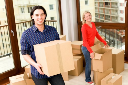 Packed moving boxes ready for Soho removals