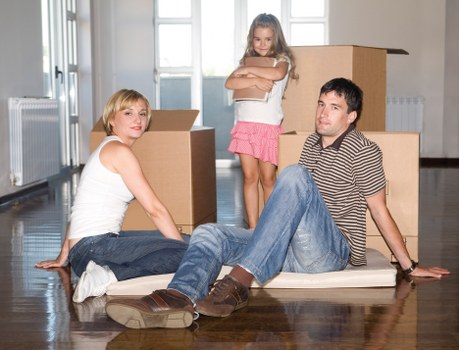 Furniture being carried during a central London move